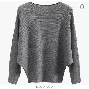 Gray- batwing sweater - OS